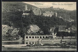 Ansichtskarte Heidelberg, Schloss von der Hirschgasse