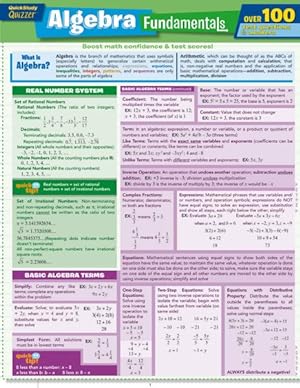 Seller image for QuickStudy Quizzer Algebra Fundamentals for sale by GreatBookPrices