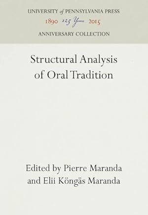 Seller image for Structural Analysis of Oral Tradition for sale by GreatBookPrices