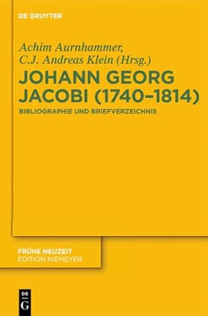 Seller image for Johann Georg Jacobi 1740-1814 : Bibliographie Und Briefverzeichnis -Language: german for sale by GreatBookPrices
