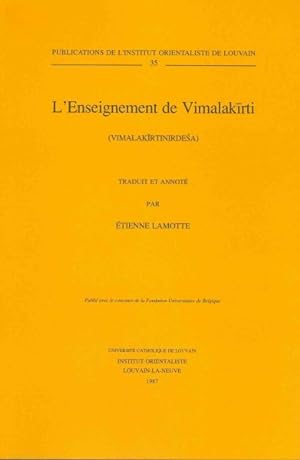 Seller image for L'enseignement De Vimalakirti Vimalakirtinirdesa -Language: french for sale by GreatBookPrices