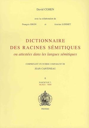 Immagine del venditore per Dictionnaire Des Racines Semitiques : Ou Attestees Dans Les Langues Semitiques: Fascicule 7: Wlw/Y-wtt -Language: French venduto da GreatBookPrices