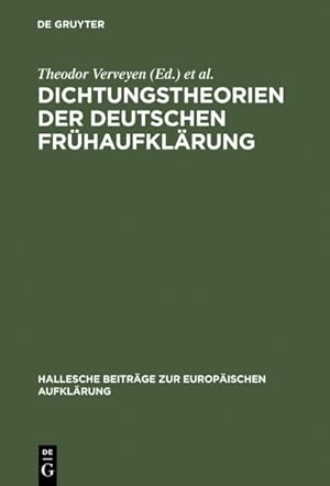 Bild des Verkufers fr Dichtungstheorien Der Deutschen Fruhaufklarung -Language: german zum Verkauf von GreatBookPrices
