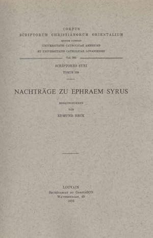 Seller image for Nachtrage Zu Ephraem Syrus. Syr. 159. -Language: German for sale by GreatBookPrices