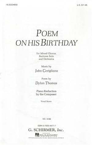 Imagen del vendedor de Poem on His Birthday: For Mixed Chorus, Baritone Solo and Orchestra a la venta por GreatBookPrices