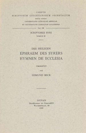 Seller image for Des Heiligen Ephraem Des Syrers Hymnen De Ecclesia for sale by GreatBookPrices