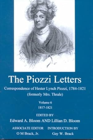 Immagine del venditore per Piozzi Letters : Correspondence of Hester Lynch Piozzi, 1784-1821 (Formerly Mrs. Thrale) : 1817-1821 venduto da GreatBookPrices