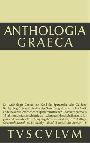 Imagen del vendedor de Anthologio Graeca -Language: german a la venta por GreatBookPrices