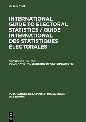 Image du vendeur pour National Elections in Western Europe : Aus; International Guide to Electoral Statistics mis en vente par GreatBookPrices