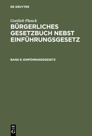 Immagine del venditore per Einfuhrungsgesetz -Language: german venduto da GreatBookPrices