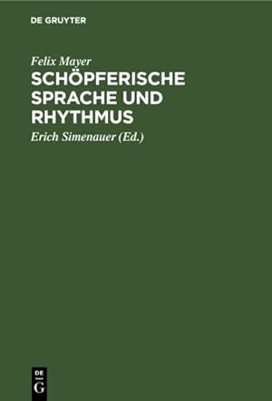 Imagen del vendedor de Schpferische Sprache Und Rhythmus -Language: german a la venta por GreatBookPrices