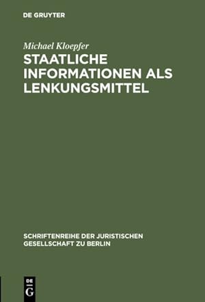 Seller image for Staatliche Informationen Als Lenkungsmittel -Language: german for sale by GreatBookPrices