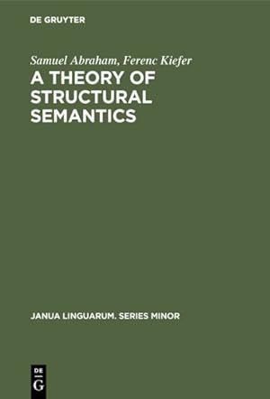 Bild des Verkufers fr Theory of Structural Semantics zum Verkauf von GreatBookPrices