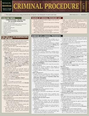 Seller image for Criminal Procedure : A Quickstudy Laminated Reference Guide for sale by GreatBookPrices