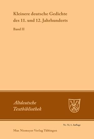 Imagen del vendedor de Kleinere Deutsche Gedichte Des 11. Und 12. Jahrhunderts -Language: german a la venta por GreatBookPrices