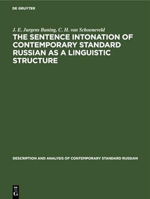 Seller image for Sentence Intonation of Contemporary Standard Russian As a Linguistic Structure for sale by GreatBookPrices