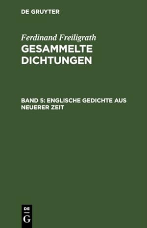 Seller image for Englische Gedichte Aus Neuerer Zeit -Language: german for sale by GreatBookPrices