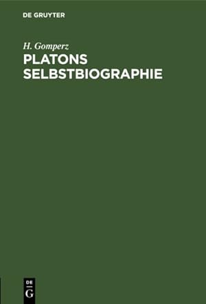 Imagen del vendedor de Platons Selbstbiographie -Language: german a la venta por GreatBookPrices