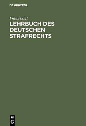 Seller image for Lehrbuch Des Deutschen Strafrechts -Language: german for sale by GreatBookPrices