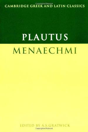 Bild des Verkufers fr Plautus Menaechmi (Cambridge Greek and Latin Classics) zum Verkauf von WeBuyBooks