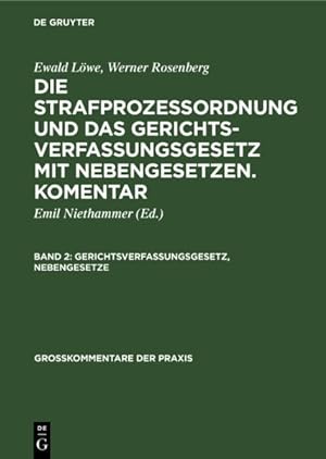 Seller image for Die Strafprozesordnung Und Das Gerichtsverfassungsgesetz : Mit Nebengesetzen; Kommentar -Language: german for sale by GreatBookPrices