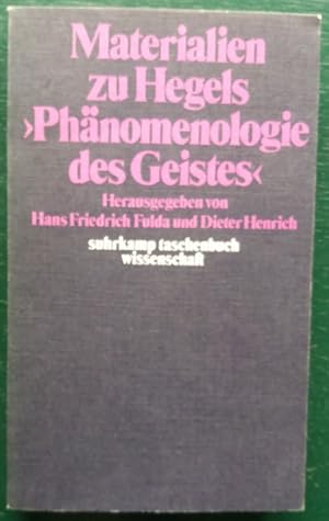 Seller image for Materialien zu Hegels Phnomenologie des Geistes (suhrkamp taschenbuch wissenschaft). for sale by buch-radel