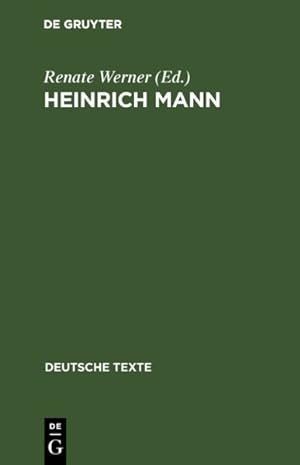 Image du vendeur pour Heinrich Mann : Texte Zu Seiner Wirkungsgeschichte in Deutschland -Language: german mis en vente par GreatBookPrices