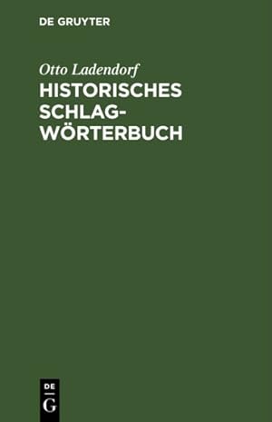 Seller image for Historisches Schlagwrterbuch : Ein Versuch -Language: german for sale by GreatBookPrices