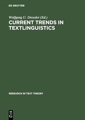 Image du vendeur pour Current Trends in Textlinguistics mis en vente par GreatBookPrices