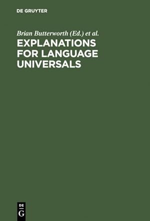 Imagen del vendedor de Explanations for Language Universals a la venta por GreatBookPrices