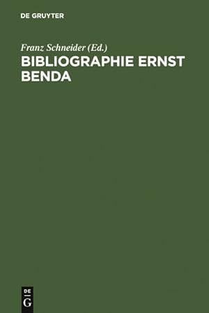 Seller image for Bibliographie Ernst Benda -Language: german for sale by GreatBookPrices