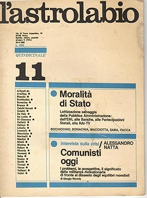 L'Astrolabio Problemi Della Vita Italiana n. 11 1980 Direttore Ferruccio Parri