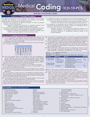 Immagine del venditore per Medical Coding Icd-10-pcs : A Quickstudy Laminated Reference Guide venduto da GreatBookPrices
