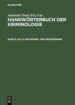 Bild des Verkufers fr Nachtrags- Und Registerband -Language: german zum Verkauf von GreatBookPrices