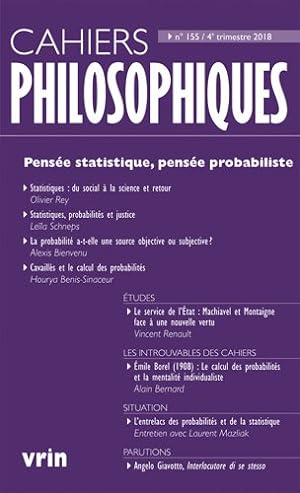 Immagine del venditore per Pensee Statistique, Pensee Probabiliste -Language: french venduto da GreatBookPrices