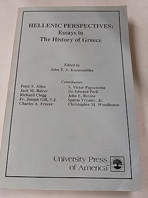 Bild des Verkufers fr Hellenic perspectives : essays in the history of Greece zum Verkauf von Joseph Burridge Books