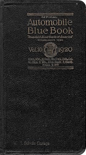 Official Automobile Blue Book 1920. Vol. 10 Standard Road Guide of America: Scarce