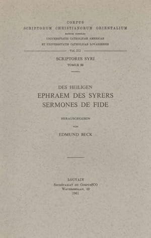 Seller image for Des Heiligen Ephraem Des Syrers Sermones De Fide -Language: German for sale by GreatBookPrices