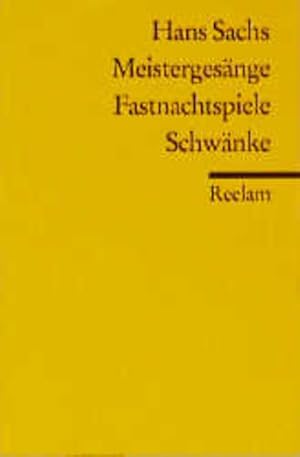 Bild des Verkufers fr Meistergesnge, Fastnachtspiele, Schwnke zum Verkauf von antiquariat rotschildt, Per Jendryschik