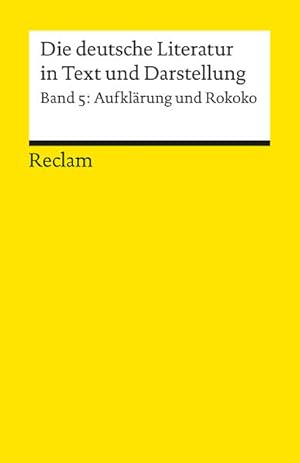 Seller image for Die deutsche Literatur. Ein Abriss in Text und Darstellung Aufklrung und Rokoko for sale by antiquariat rotschildt, Per Jendryschik