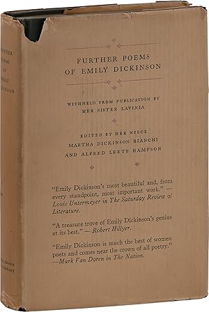 Image du vendeur pour Further Poems of Emily Dickinson, Withheld From Publication By Her Sister Lavinia mis en vente par Lorne Bair Rare Books, ABAA