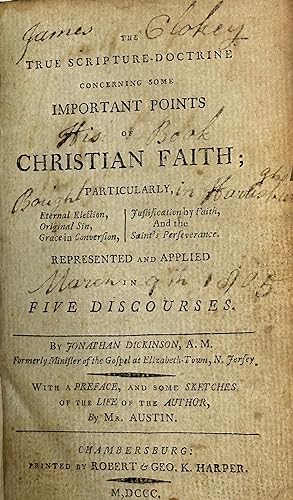 THE TRUE SCRIPTURE-DOCTRINE CONCERNING SOME IMPORTANT POINTS OF CHRISTIAN FAITH; Particularly, et...