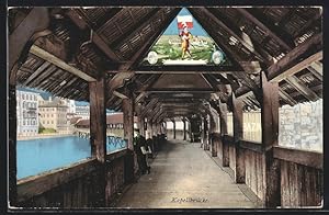 Ansichtskarte Luzern, Inneres der Kapellbrücke