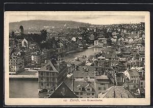Ansichtskarte Zürich, Stadtansicht vom Grossmünster