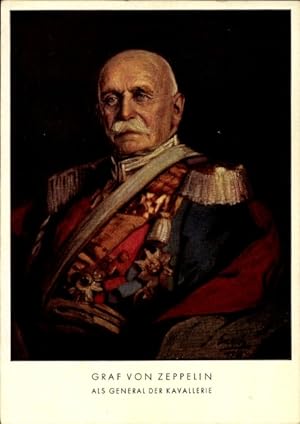 Künstler Ansichtskarte / Postkarte Emerich, Graf von Zeppelin, Portrait als General der Kavalleri...