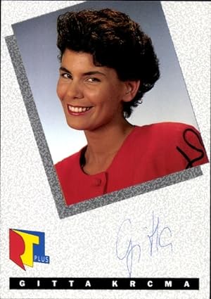 Ansichtskarte / Postkarte Schauspielerin Gitta Krcma, Portrait, Autogramm, RTL Plus