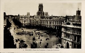 Ansichtskarte / Postkarte Madrid, Spanien, Plaza de Castelar und Casa de Correos