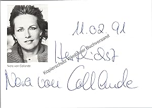 Bild des Verkufers fr Original Autogramm Nora von Collande /// Autogramm Autograph signiert signed signee zum Verkauf von Antiquariat im Kaiserviertel | Wimbauer Buchversand