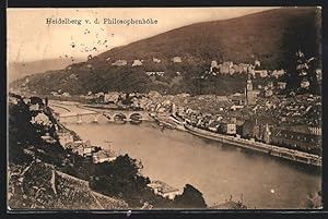Ansichtskarte Heidelberg / Neckar, Stadtansicht von der Philosophenhöhe