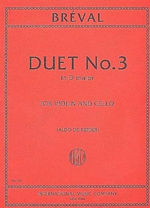 Bild des Verkufers fr Duet no.3 D majorfor violin and cello : score zum Verkauf von AHA-BUCH GmbH